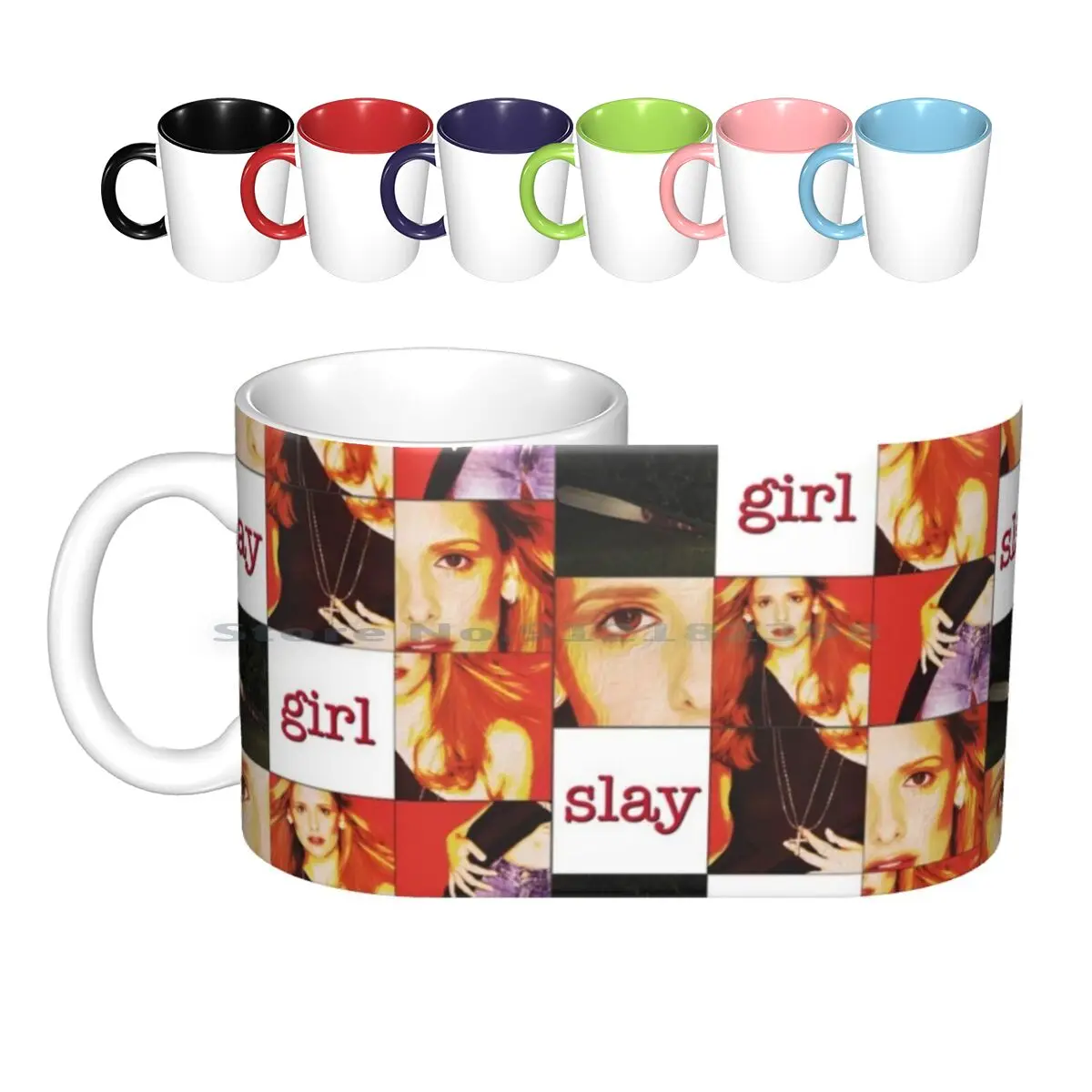 

«Slay Girl»-керамические кружки Баффи-вампир, кофейные чашки, Кружка для молока и чая, Баффи-чашки вампира, Slay Girl