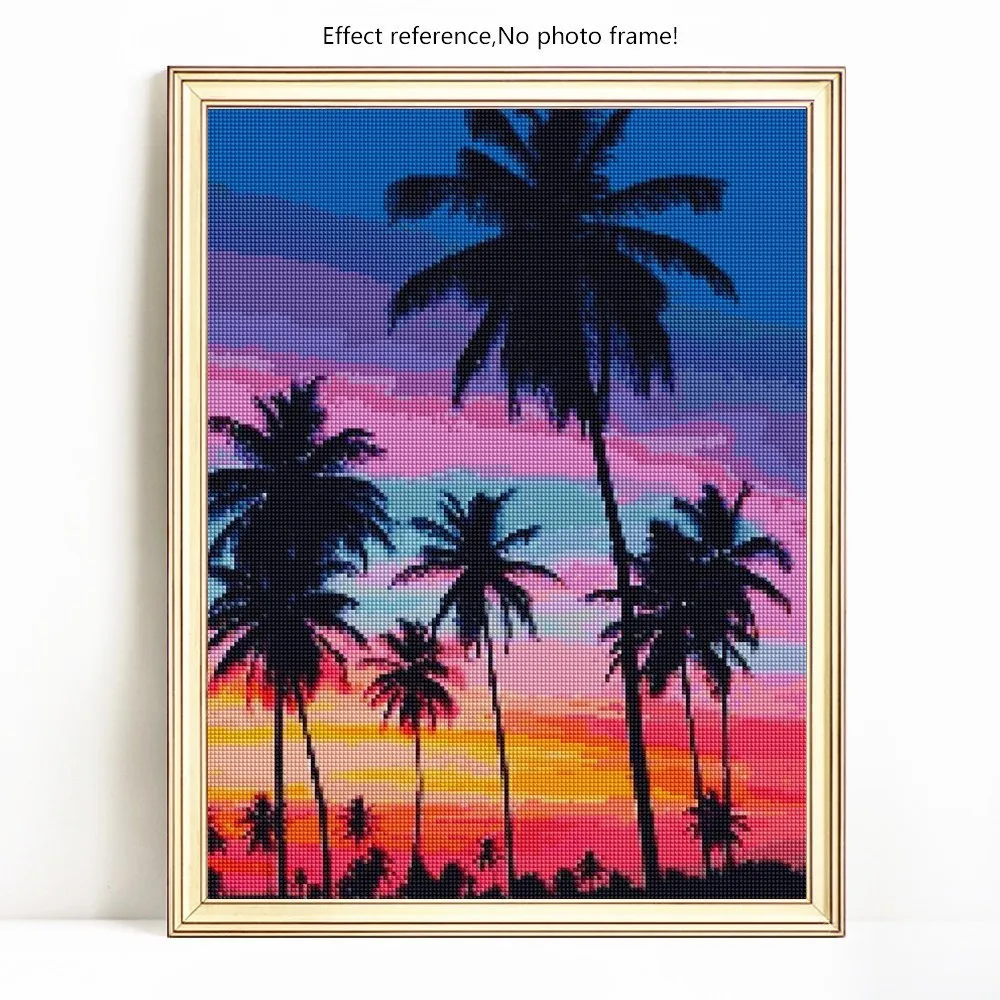 Evershine 5D Diamond Painting Sunset Mosaic Scenery Full Square Embroidery Coconut Tree Picture Of Rhinestones | Дом и сад