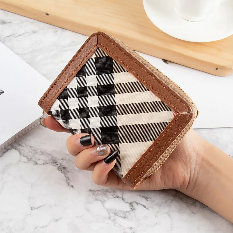 

Vintage Women Short Wallets Anti-degaussing Card Holder for Ladies PU Leather Female Coin Purses Zipper Hasp Money Bag sac femme