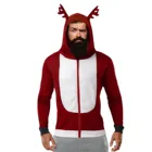 Пуловер с оленем для мужчин, свитшот, худи на Рождество, 3d пальто, модная кофта с капюшоном в стиле Харадзюку, с оленями, с перьями, верхняя одежда, осень-зима