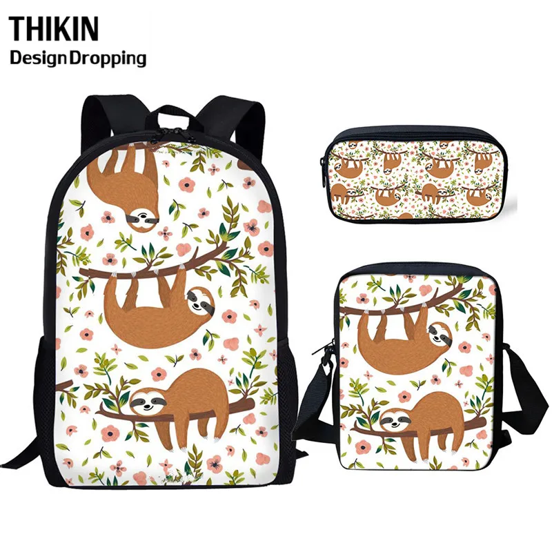 Рюкзак THIKIN для девочек подростков милый детский рюкзак книг путешествий Ленивец