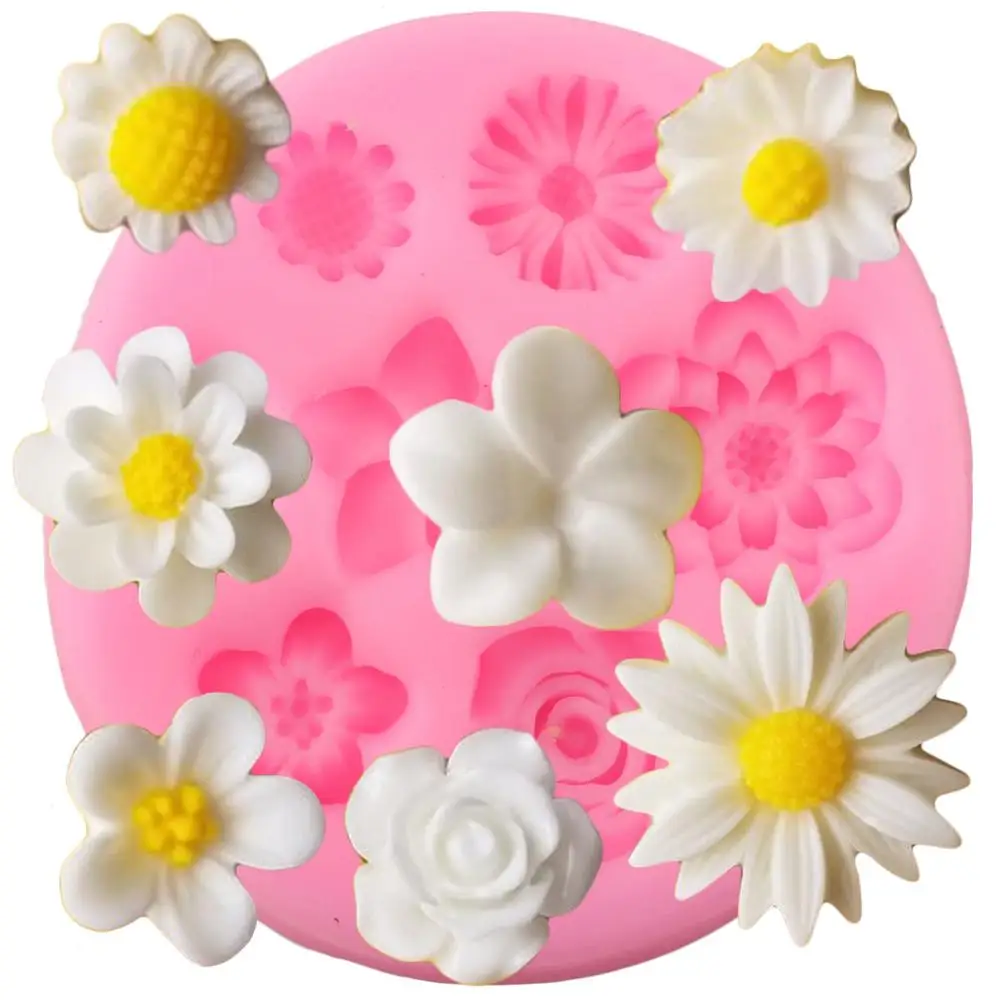 

Wedding Cake Decorating Flower Silicone Molds DIY Party Cupcake Topper Fondant Mold Polymer Clay Candy Chocolate Gumpaste Moulds