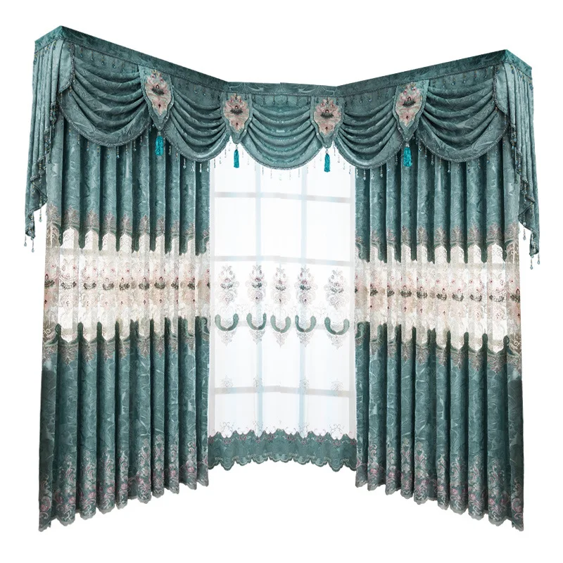 

European Style Curtains for Living Room Luxury Lace Curtains for Bedroom Chenel Shades Lace Curtains