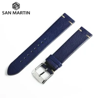 san martin watch strap 20mm premium cow leather band men women wristbands sweat quick release spring bar watchband pin buckle