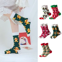 5 pair woman christmas socks funny xmas santa claus tree snowflake elk snow cotton tube socks happy sock men new year