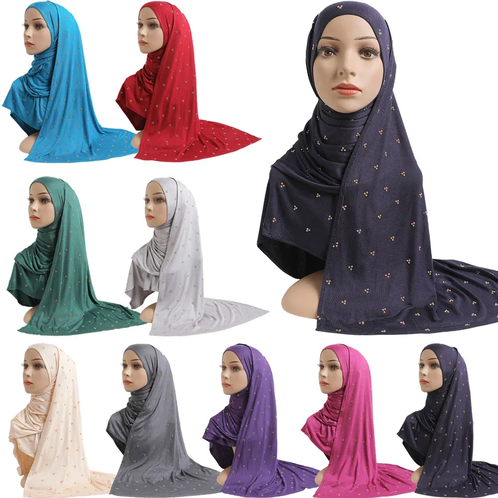 Украшенные бисером хиджаб искусственные малайзийские хиджабы мусульманская