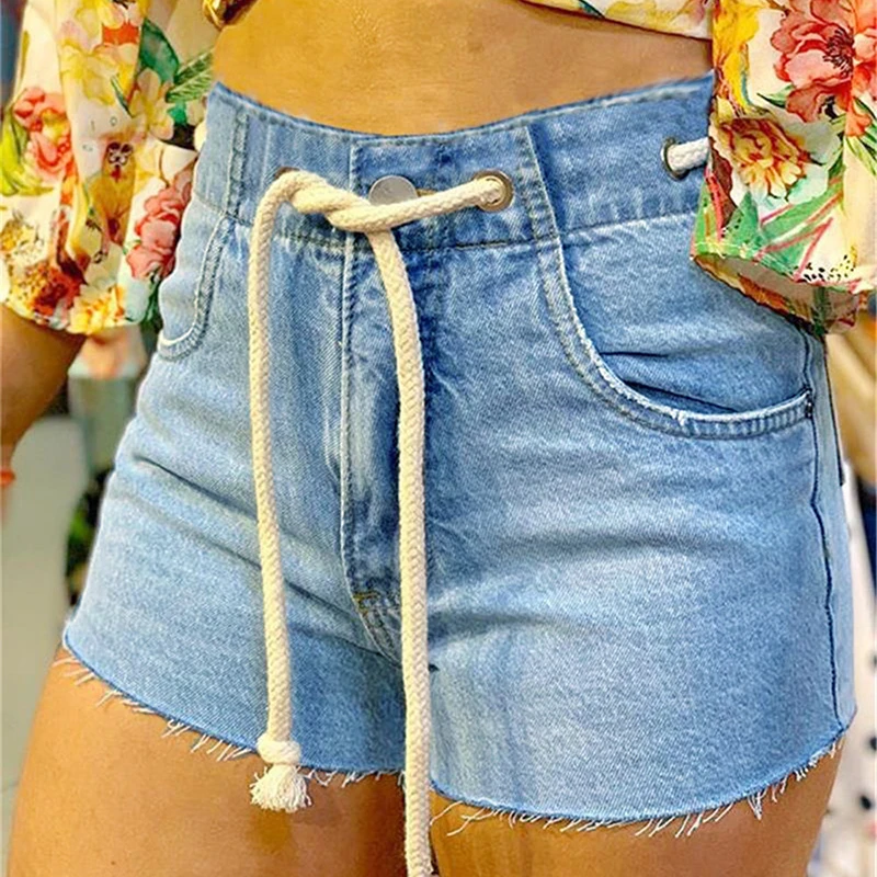 Ковбойские шорты простые повседневные женские джинсы с манжетами летние Лидер
