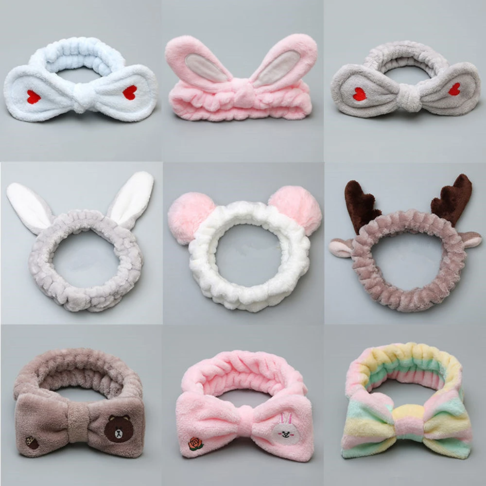 Милая Коралловая бархатная моющаяся лента для волос с бантом женщин и девушек