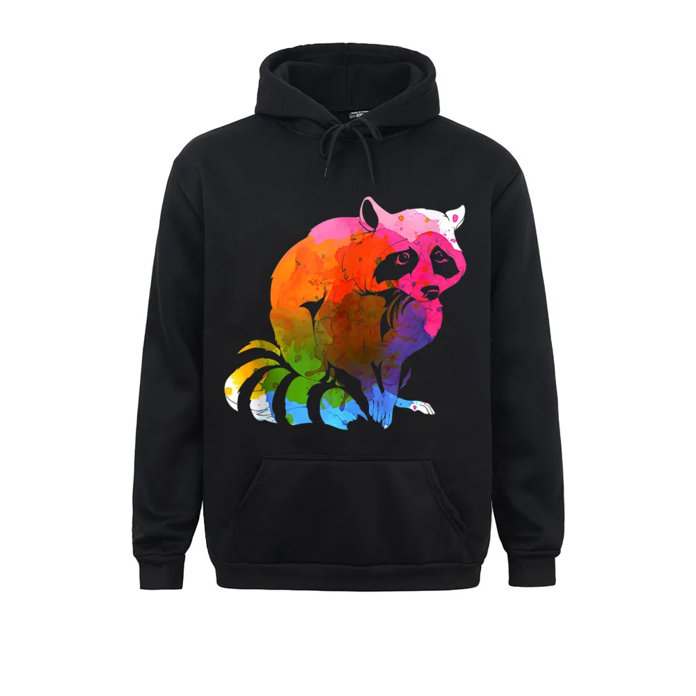 Мужская толстовка с капюшоном и длинным рукавом рисунком енота | одежда