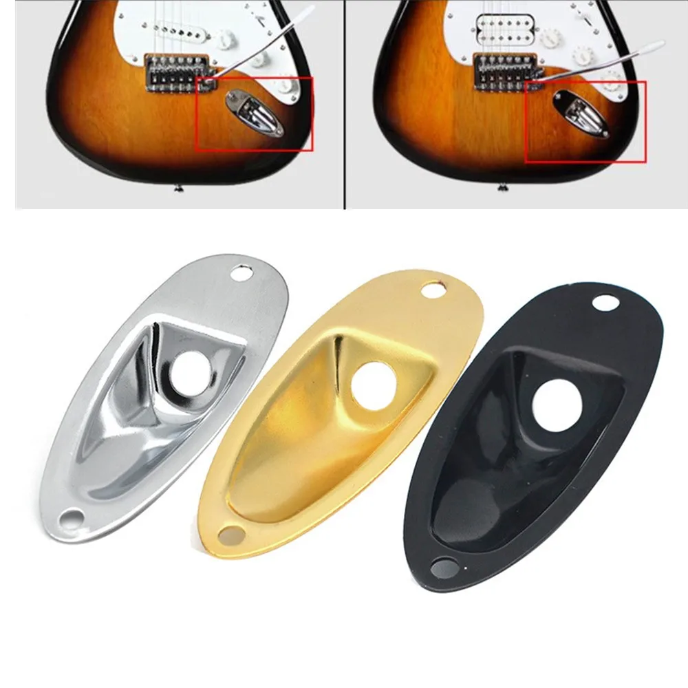 

Guitars Jack Plate Socket For Fender Strat Style Electric Guitars Chrome Black Gold 70mm Screw Hole Distances Instrument Parts