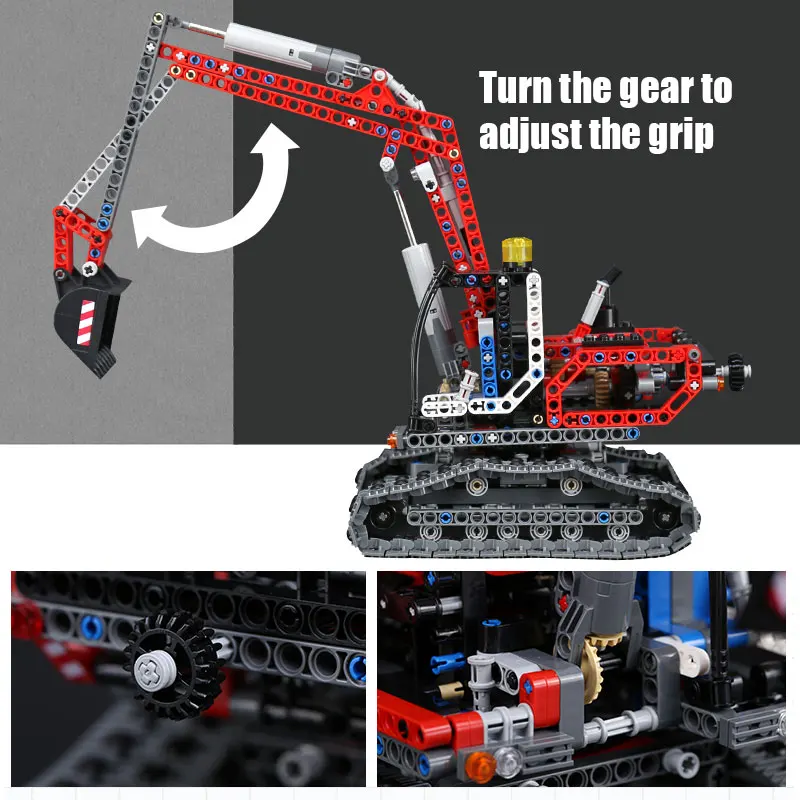 20025 Technic красный инженерный экскаватор набор совместим с 8294 строительные блоки кирпичи развивающие игрушки подарок для мальчиков