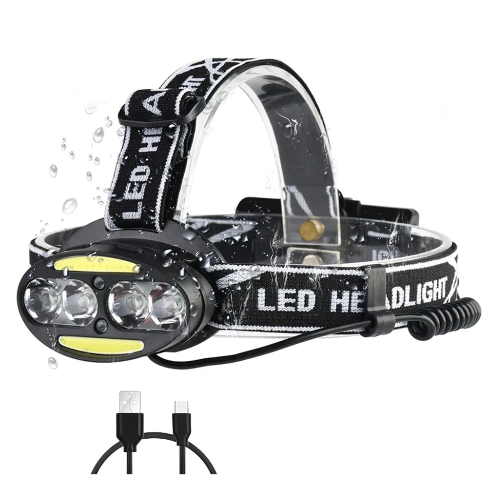 

LED Headlamp Headlamp Black Convex Lens 4 X T6 + 2 X COB + 2 X Red LED