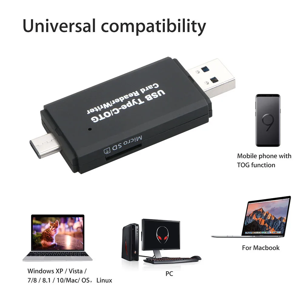 USB C 3,0 type C к USB3.0 OTG концентратор адаптер USB/TF/SD Micro SD считыватель карт памяти USB C ноутбук планшет для samsung s9 для lenovo