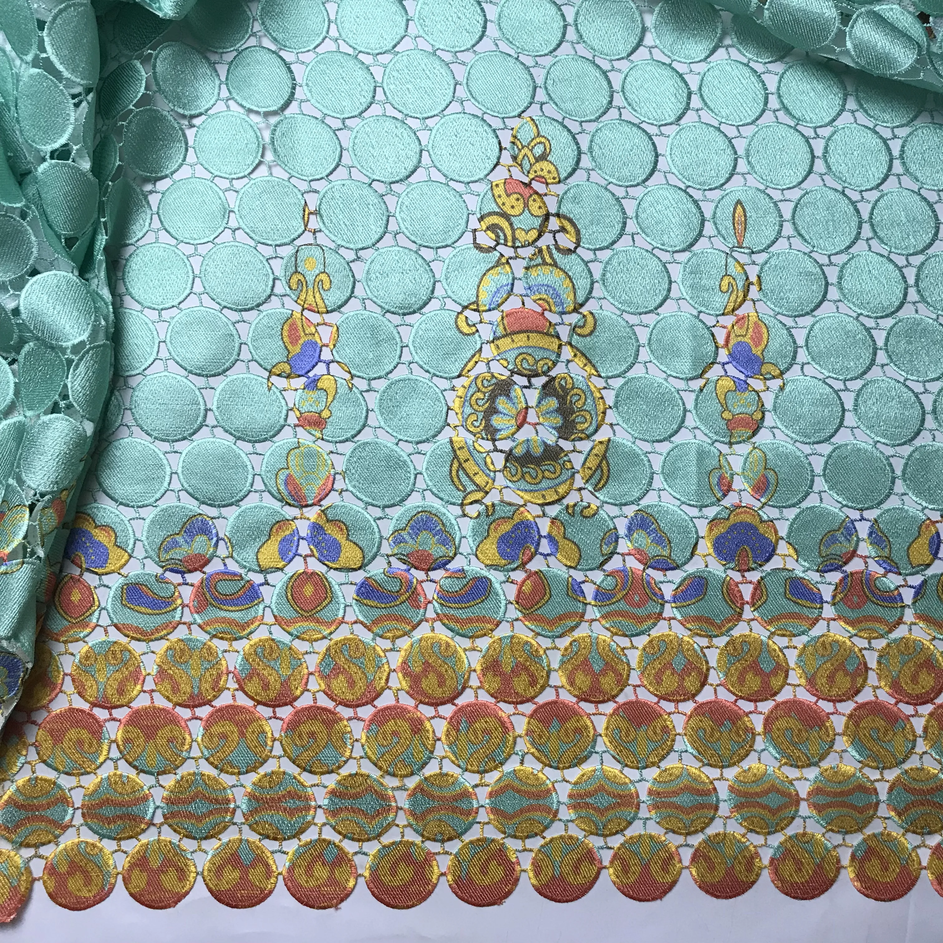 Последние африканские шнур кружева 5 ярдов Водорастворимая кружевная ткань из