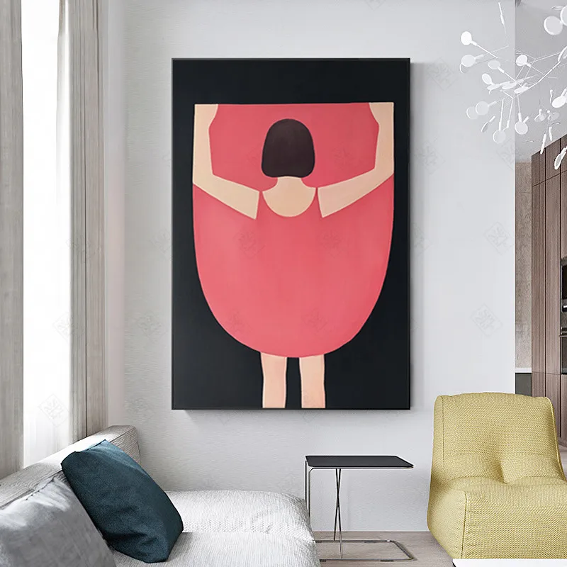 Современный абстрактный Милый Постер для маленькой девочки красная юбка печать