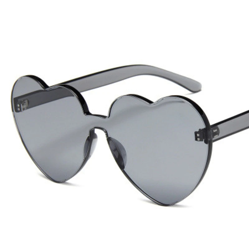 Трендовые цельные солнечные очки в форме сердца для женщин 2020 яркие цвета