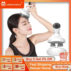 Бесплатная доставка, быстрая доставка, бесплатный возврат Электрический массажер для головы JinKaiRui, портативный водонепроницаемый массажер для расслабления мышц, кровообращения, для спа-терапии, роста волос