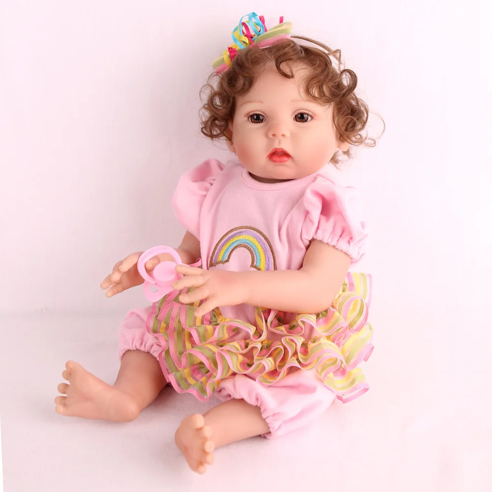 

New Style Full Body Silicione Girl Reborn Baby Dolls 45 CM Realistic Toddler Boneca Bebe Toys Doll Kids Birthday Gifts