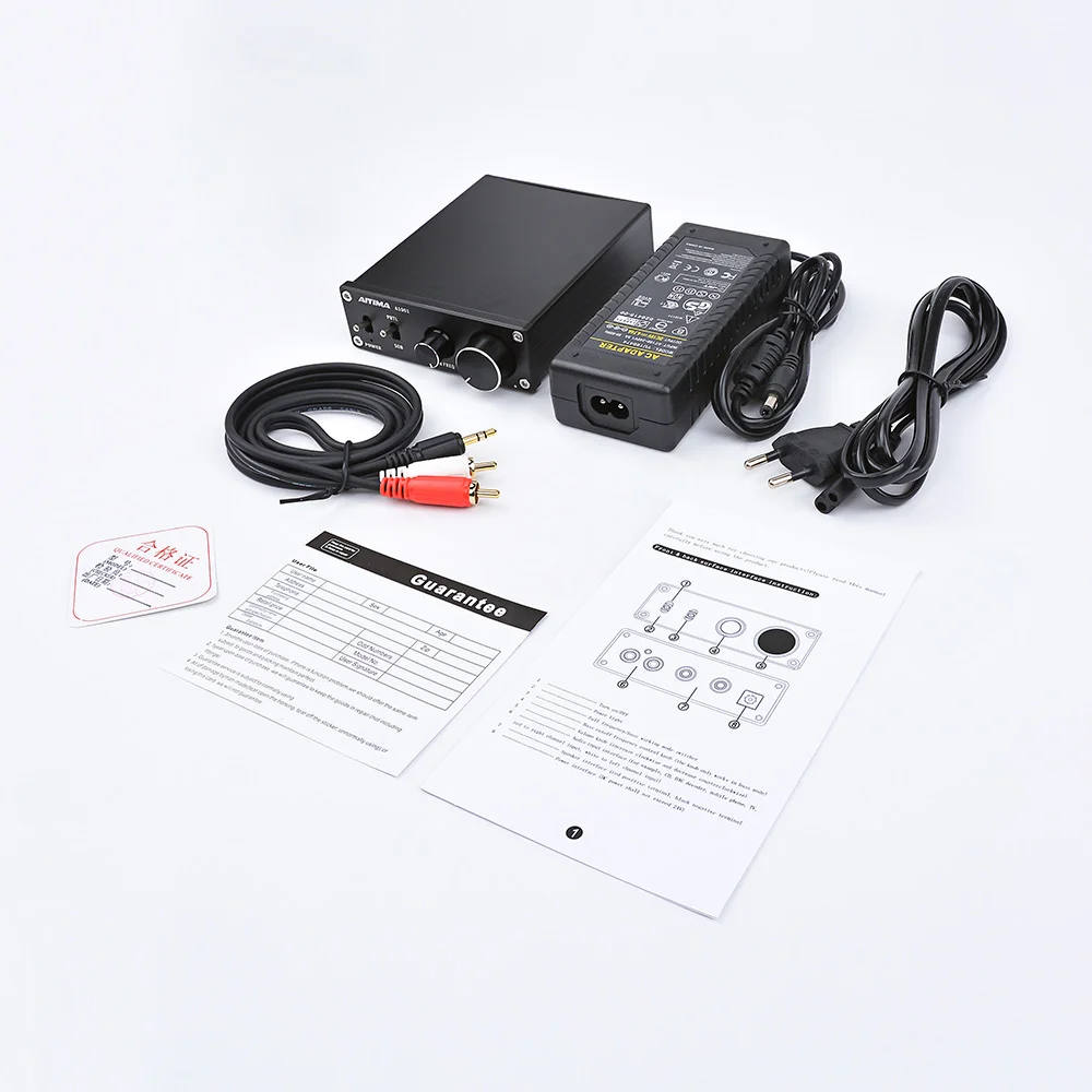 Black EU Plug AIYIMA TPA3116D2 сабвуферный усилитель класса D HiFi моно цифровой усилитель высокой мощности аудио усилитель 100 Вт домашний кинотеатр DC12-24V - Цвет: Black EU Plug