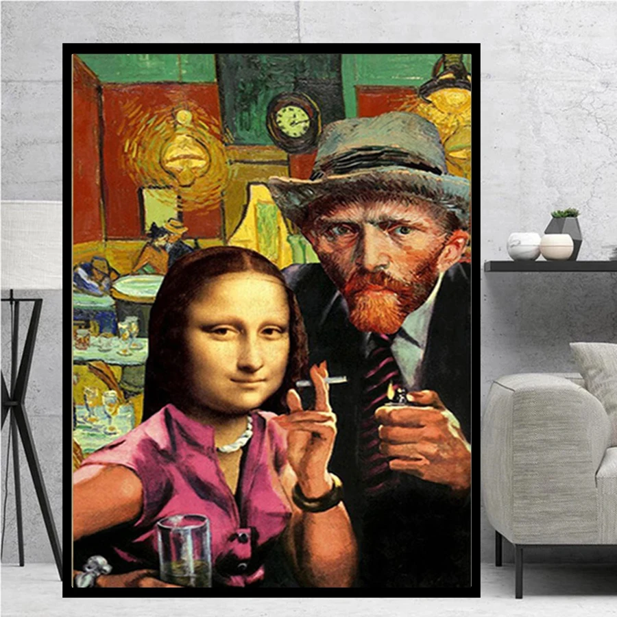 

Картина из алмазов 5D «Мона Лиза и Ван Гога»