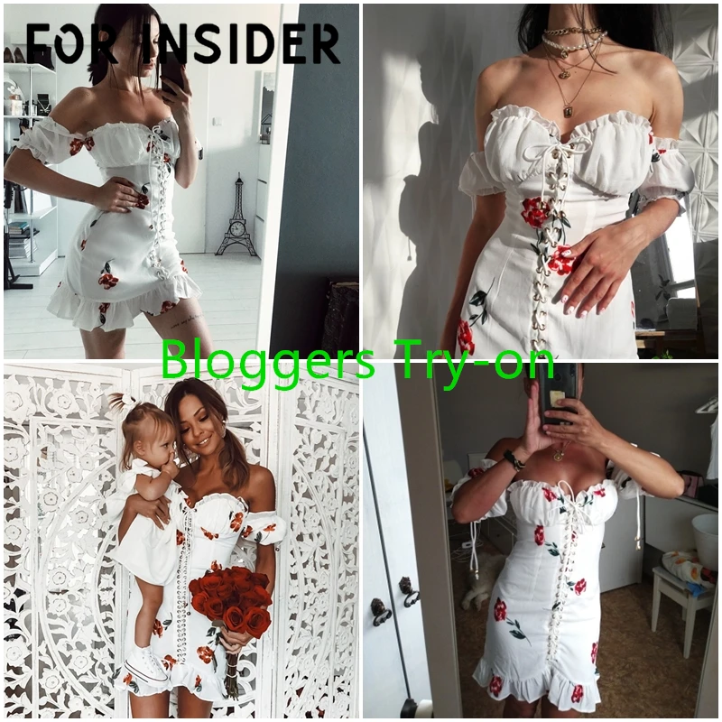 Для инсайдера цветочный принт белое Бандажное Платье женское сексуальное с