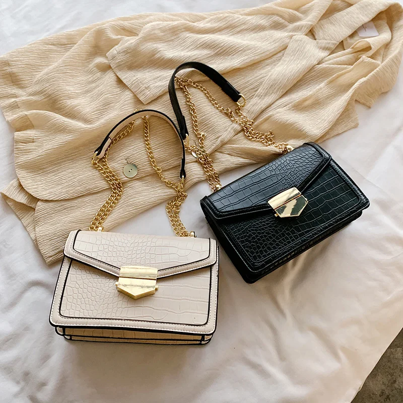 Сумки через плечо с крокодиловым узором для женщин 2020 маленькая сумка цепочкой