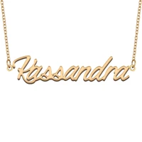 kassandra name necklace for women stainless steel jewelry 18k gold plated nameplate pendant femme mother girlfriend gift