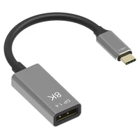 usb type c male to dp 1 4 female adapter cable display port converter hd video cable support 2k 4k120hz 8k60hz for laptop hdtv