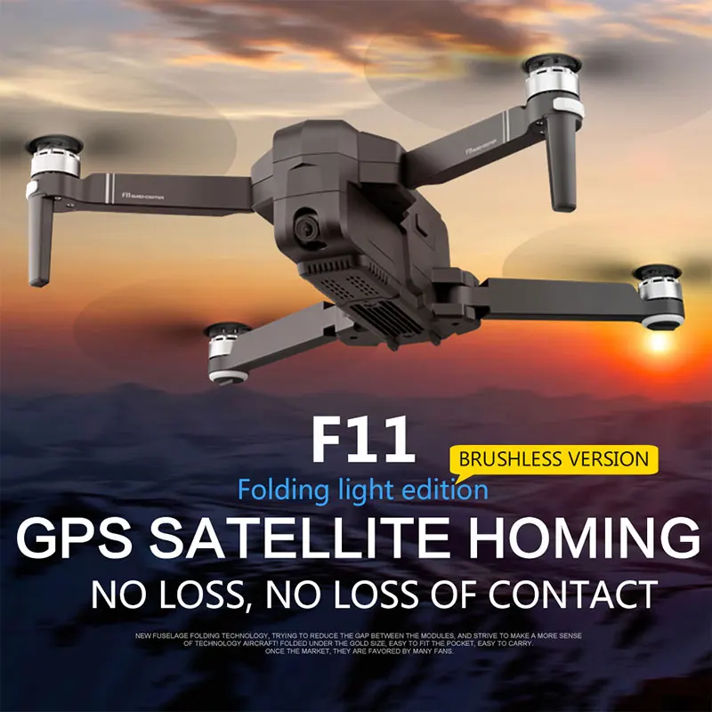 Оригинальный складной Дрон SJRC F11GPS с функцией подключения по Wi Fi и FPV камерой