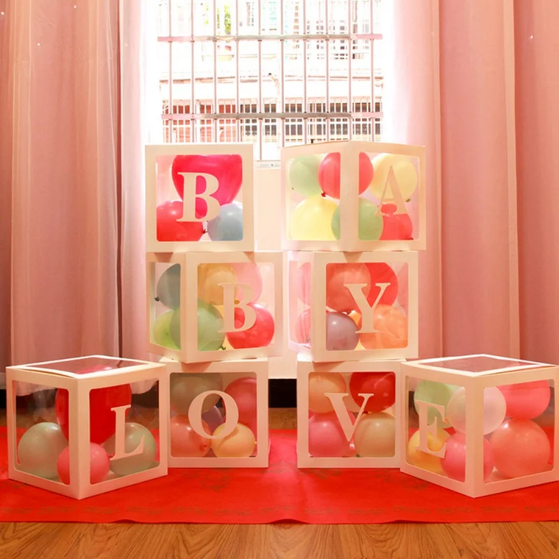 

4Pcs/Set DIY Transparent Latex Balloon Holder Decorative Box Kid Birthday Baby Shower Party Decor Supplies