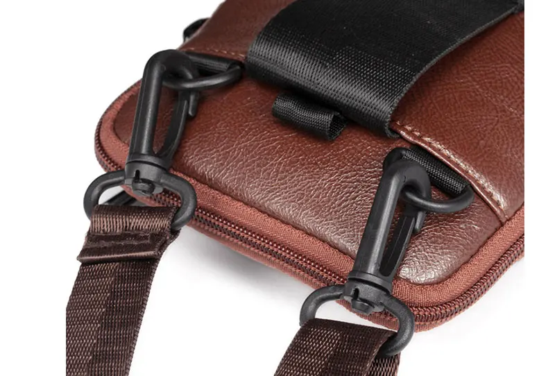 

2020 Men Waist Pack PU Leather Crossbody Bags For men Shoulder bag men's waist bag ID package Multi-function mobile phone bag