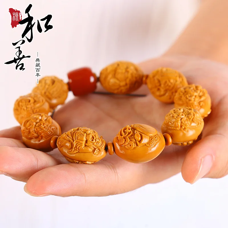 Рельефный браслет с изображением оливкового сердечника восемь сокровищ