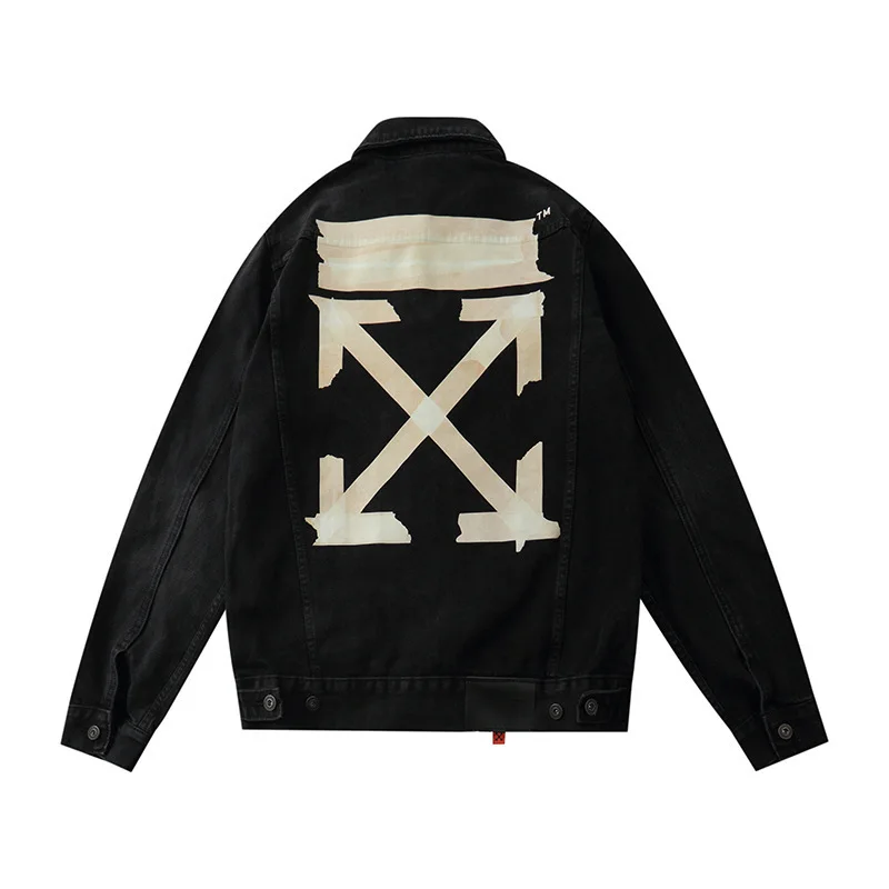 

2020 spring and autumn new high quality striped printed denim casual jacket men's wear