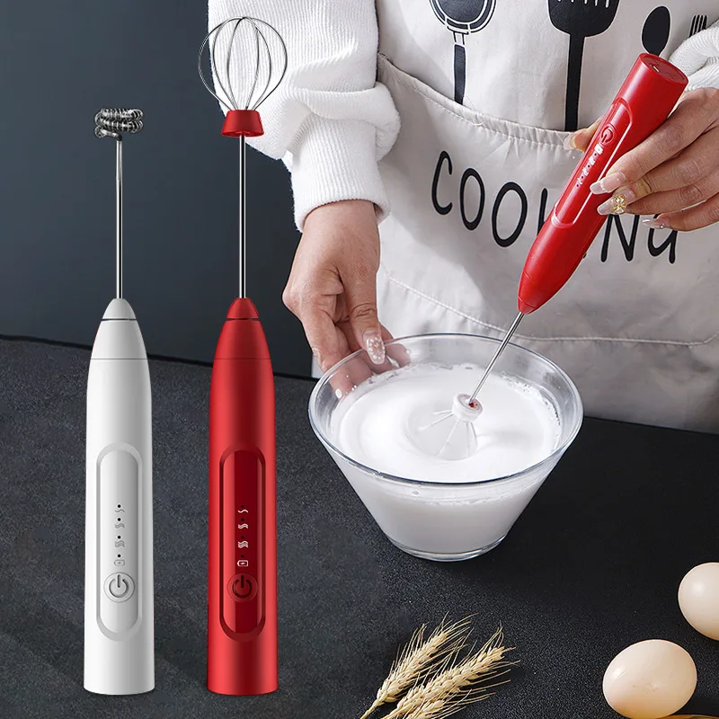 

Electric Milk Frother Mixer USB Rechargeable Food Blender Egg Beater Handheld Coffee Mixer Drink Juicer Blender Kitchen For Home