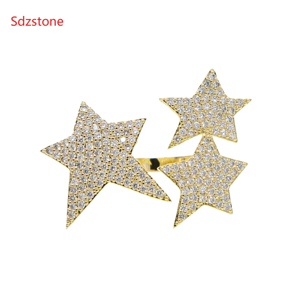 Женское кольцо в стиле хип-хоп с пятиконечными звездами | Украшения и аксессуары