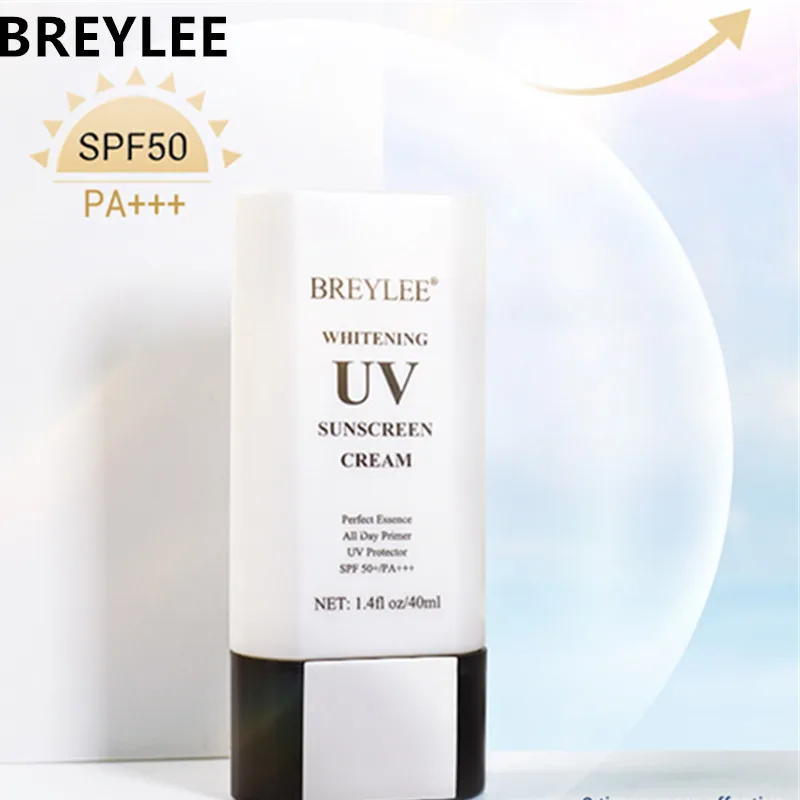 

BREYLEE Whitening UV Sunscreen Cream SPF50 Sunblock PA+++ Moisturizing Oil Control Reduce Melanin Anti Aging Dust Skin Care 40ml