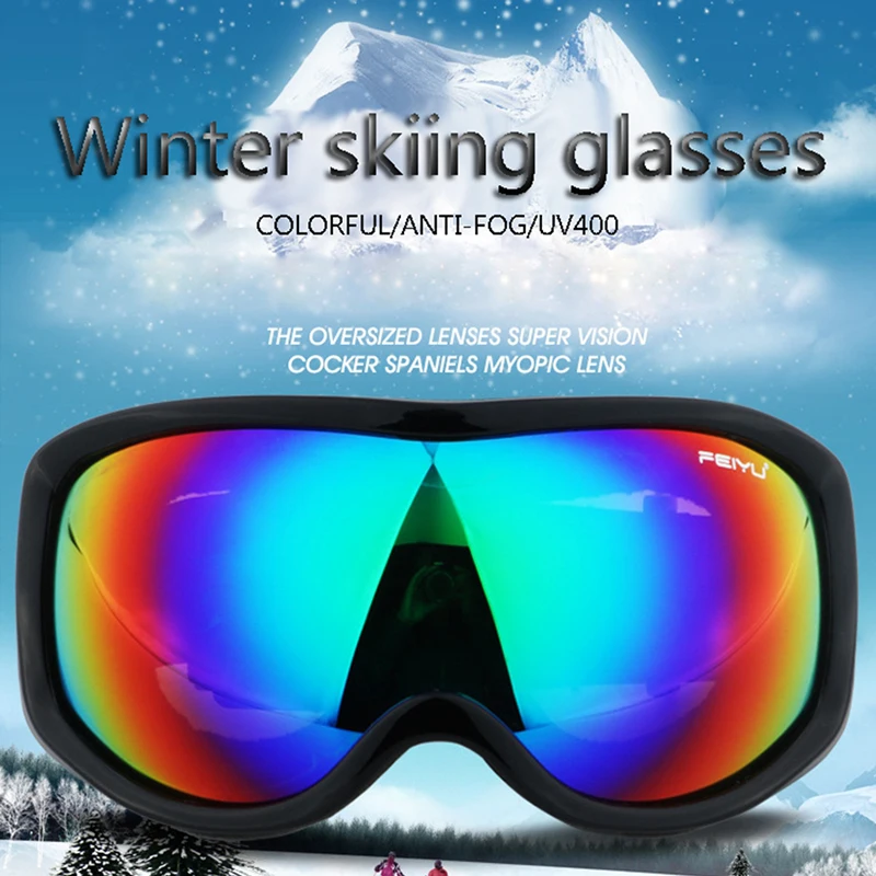 

Winter Skiing Glasses Anti-fog Windproof Ski Goggles Uv Protection Skating Cycling Climbing Sunglasses Dustproof Eyewear
