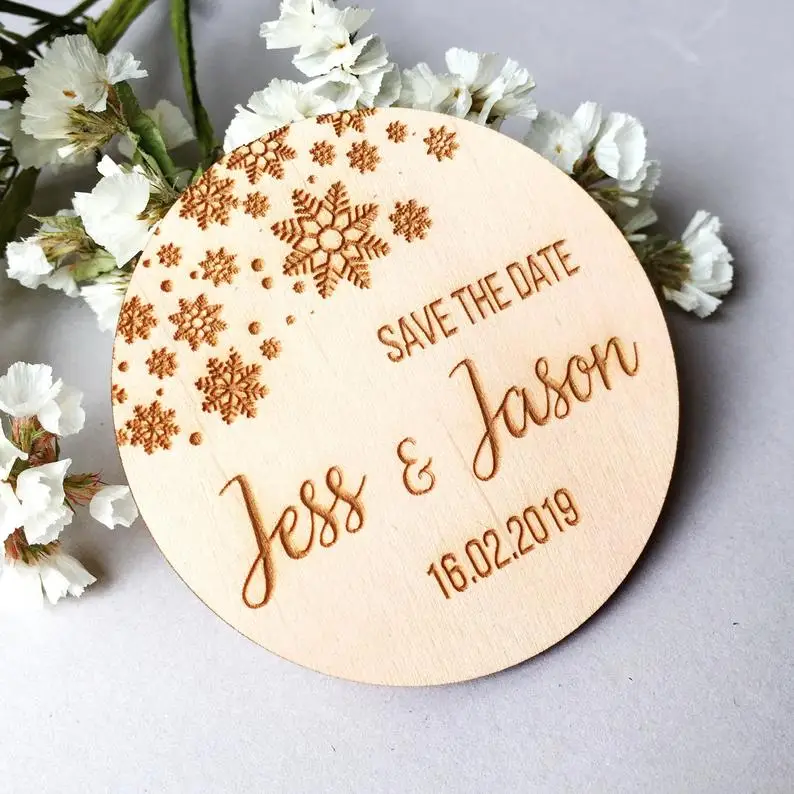 Персонализировать имена дата Выгравированная Деревянная Карта сохранить дату