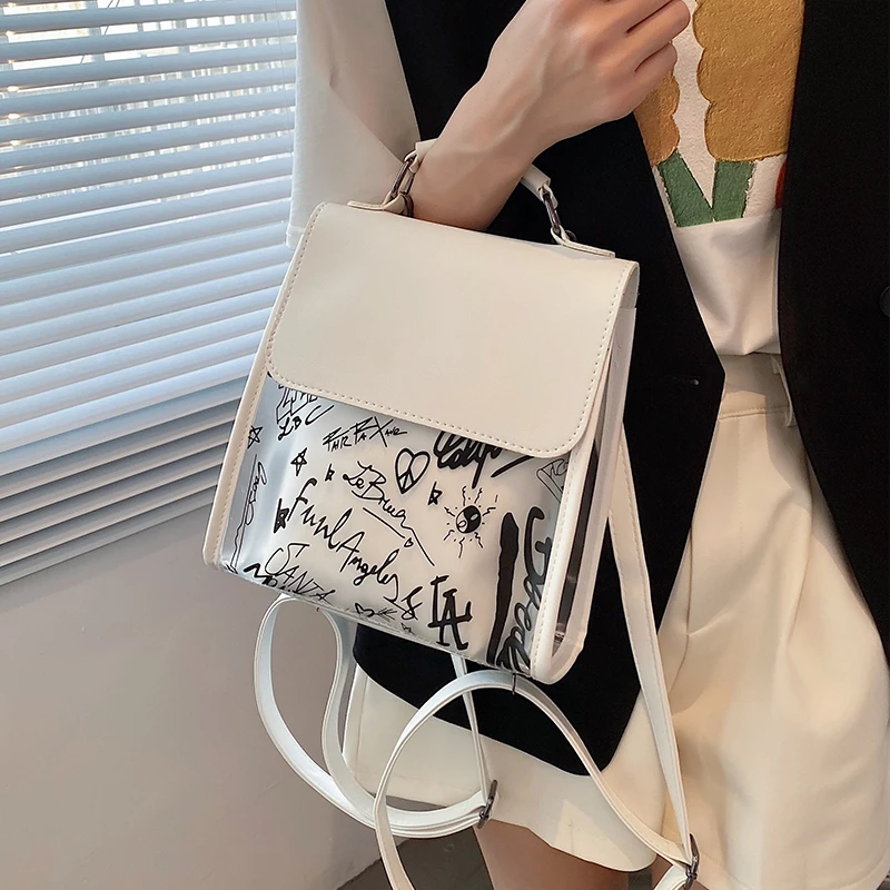 

Transparent backpack female 2021 summer new casual fashion trend wild high-quality texture outdoor travel school bag