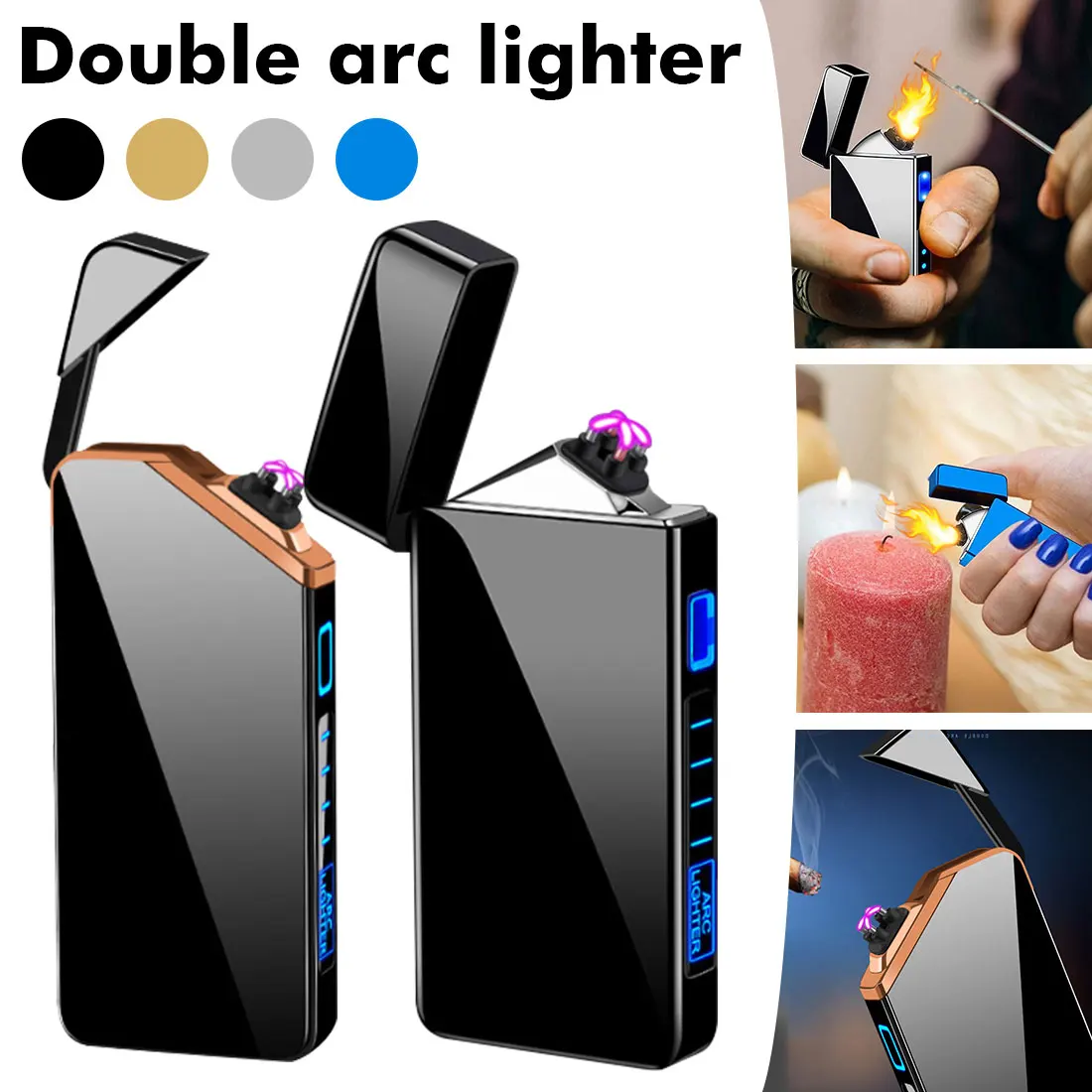 USB перезаряжаемая плазменная зажигалка электрическая с дисплеем для курения