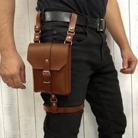 steampunk leg harness belt bag fanny pack leather phone wallet holster gothic garter for men women larp knight pouch drop thigh