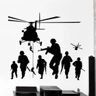 Солдат стены Стикеры армии виниловые наклейки в виде Фотообоев c переводными картинками в стиле милитари домашний декор самолета Дети Спальня украшения постер с истребителем