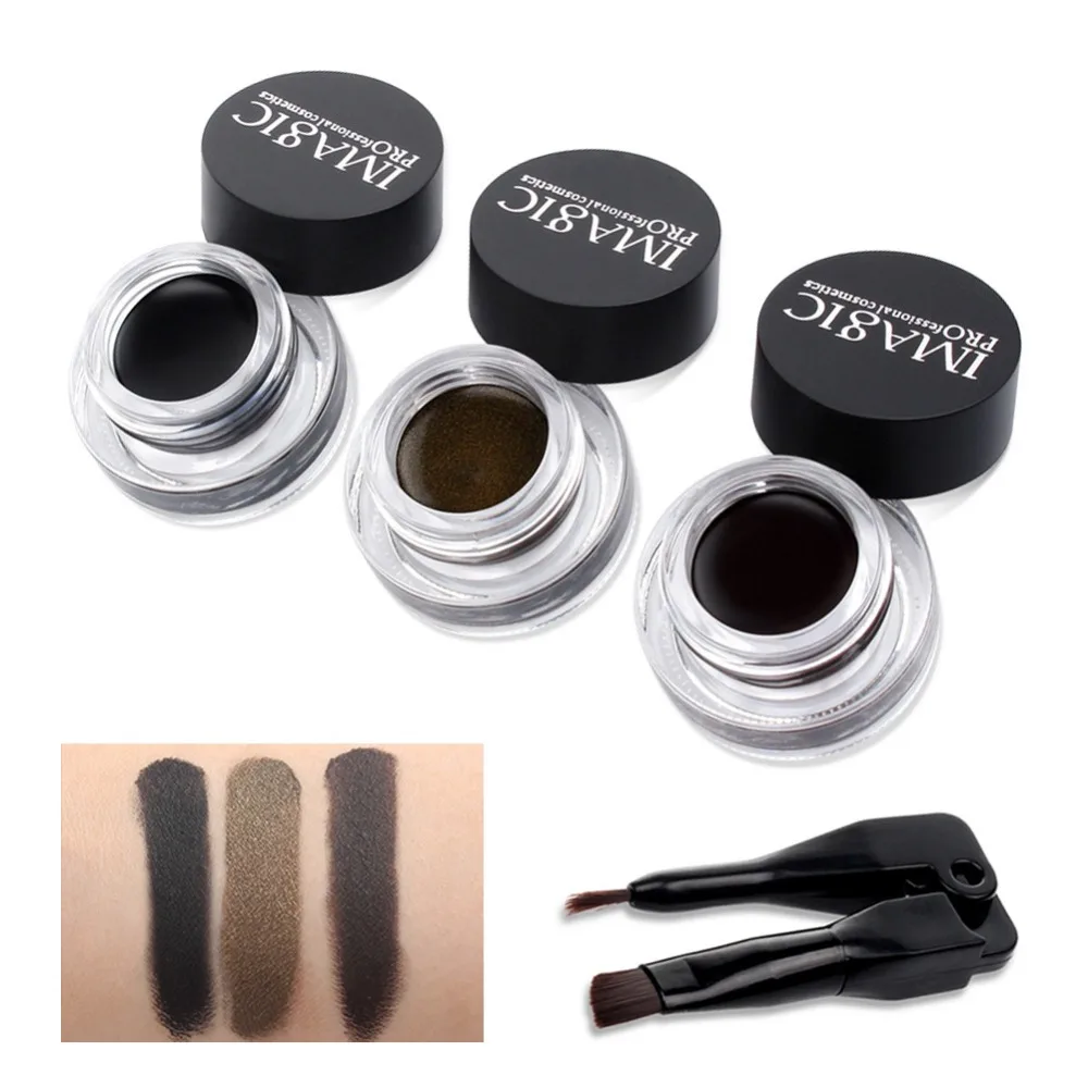 Бренд IMAGIC Eyes Makeup 3 Цвета Пигмент матовая Мерцающая водостойкая гелевая подводка