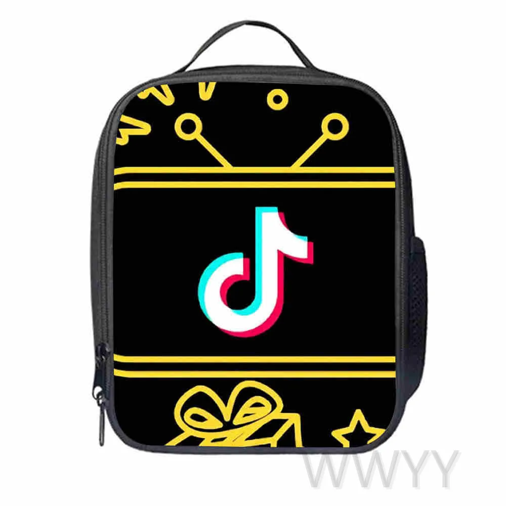 Сумка для ланча Tik Tok с мультяшным принтом мальчиков и девочек портативная