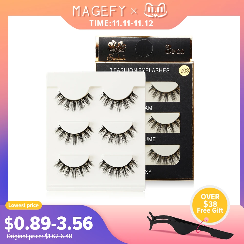 

Ресницы натуральные длинные норковые для 3d-наращивания, накладные Искусственные ресницы для макияжа, инструмент для красоты, 2/3 пар