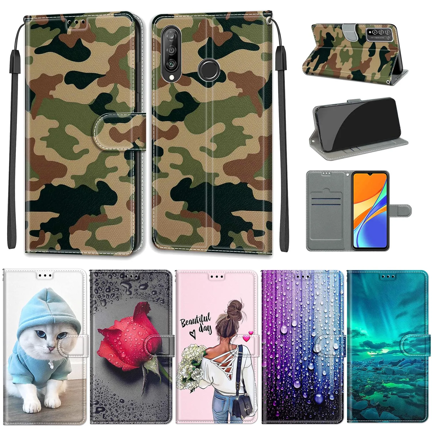 

For Huawei P10 P20 P30 Lite Fundas Flip Leather Wallet Case Phone Case For Huawei Nova 3e 4e Coque Card Holder Stand Book Cover