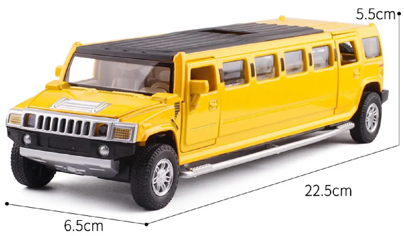 Высококлассная модель автомобиля Hummer Limousine из сплава 1:32 металлическая литая с