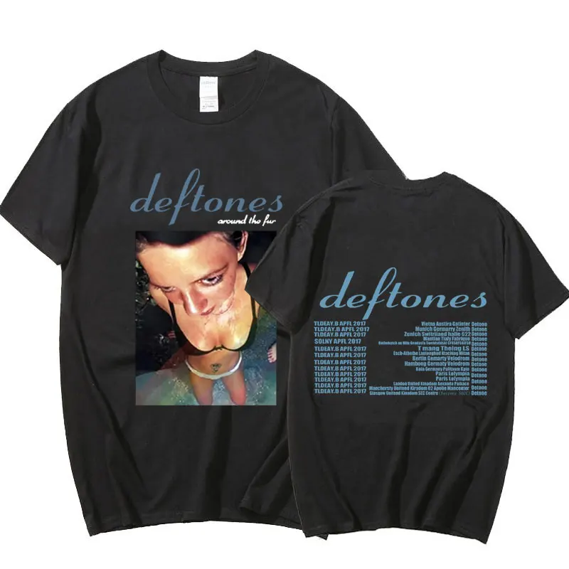 

Goth Retro Grunge Tee Shirt for Unisex Streetwear Deftones Around The Fur Tour Band Concert T-Shirt Punk Hippie T-Shirts