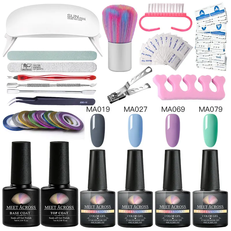 Набор для ногтей 6 Вт Светодиодный УФ лампа Сушилка с красочным гель лаком набор