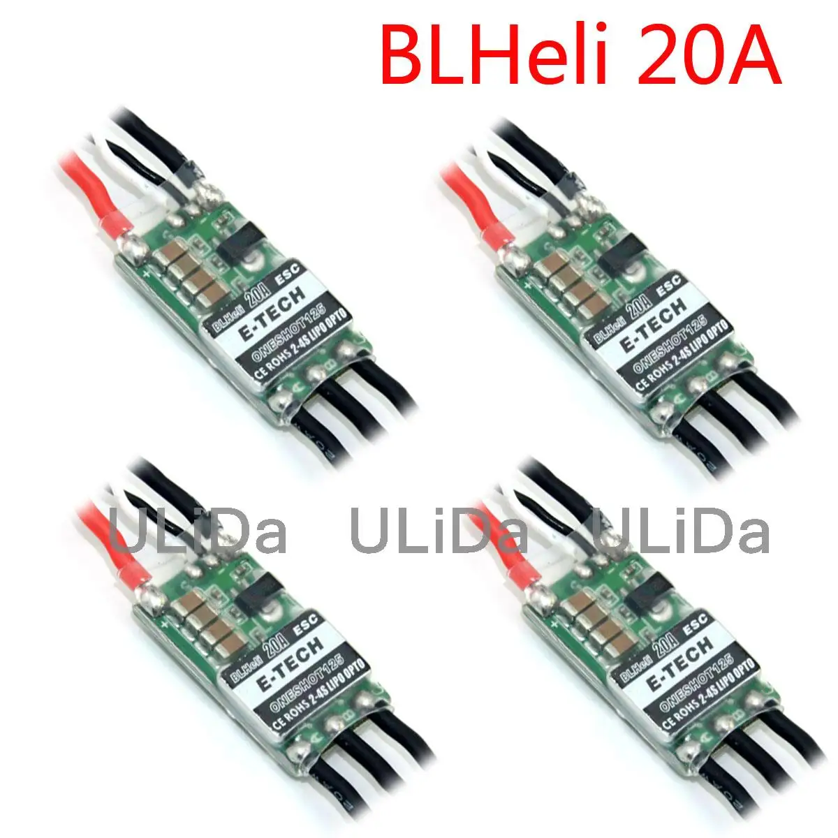 4 шт. E-TECH BLHeli program OPTO 20A ESC Высокая производительность эффективная поддержка One Shot 125